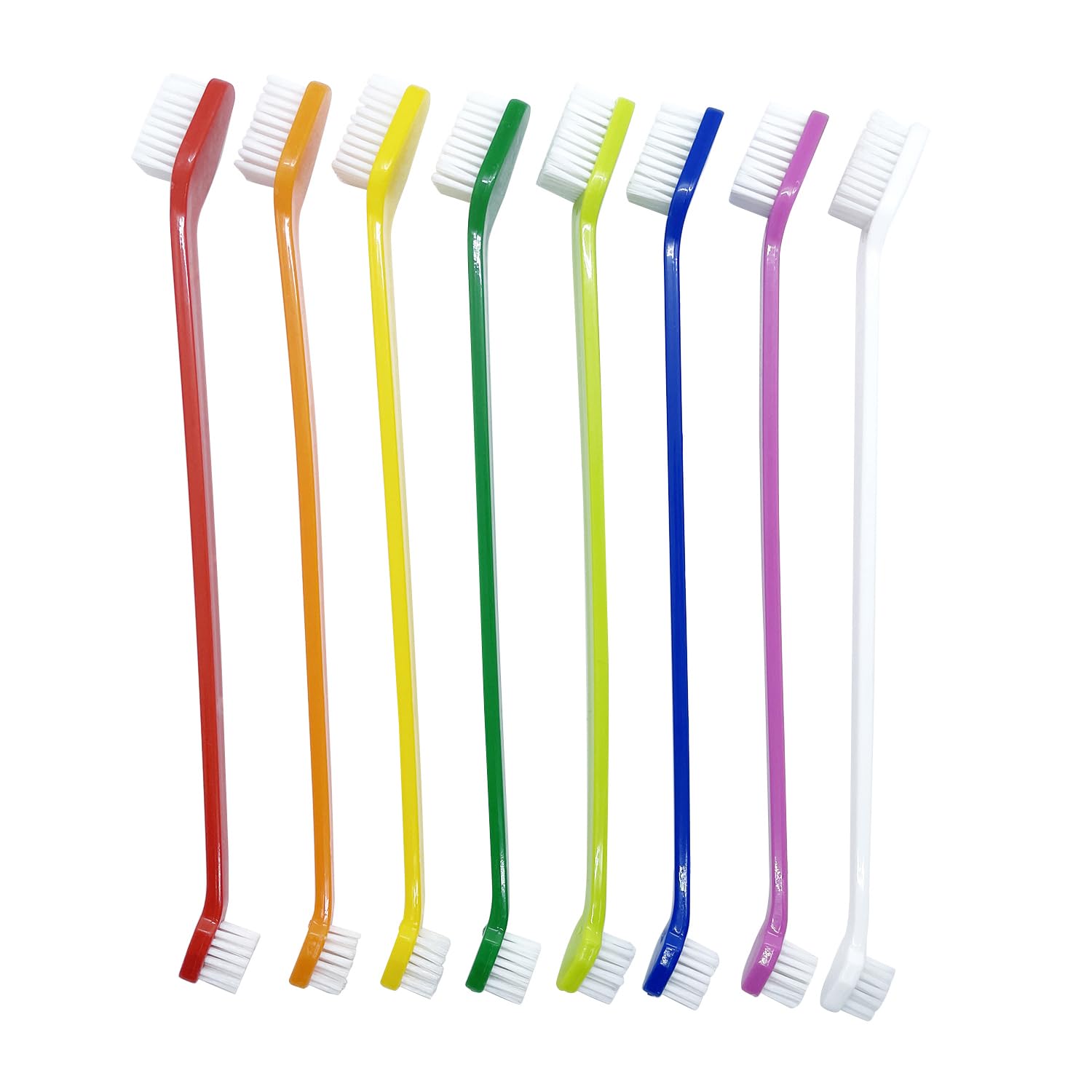 JUWANTU dual-headed dog toothbrush set with colorful bristles for thorough cleaning