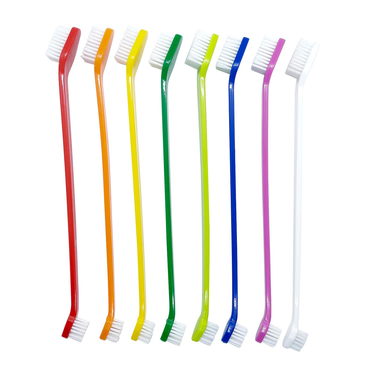 JUWANTU dual-headed dog toothbrush set with colorful bristles for thorough cleaning