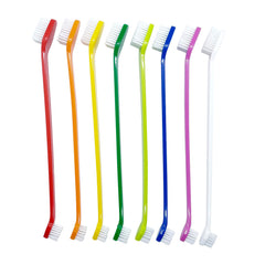 JUWANTU dual-headed dog toothbrush set with colorful bristles for thorough cleaning