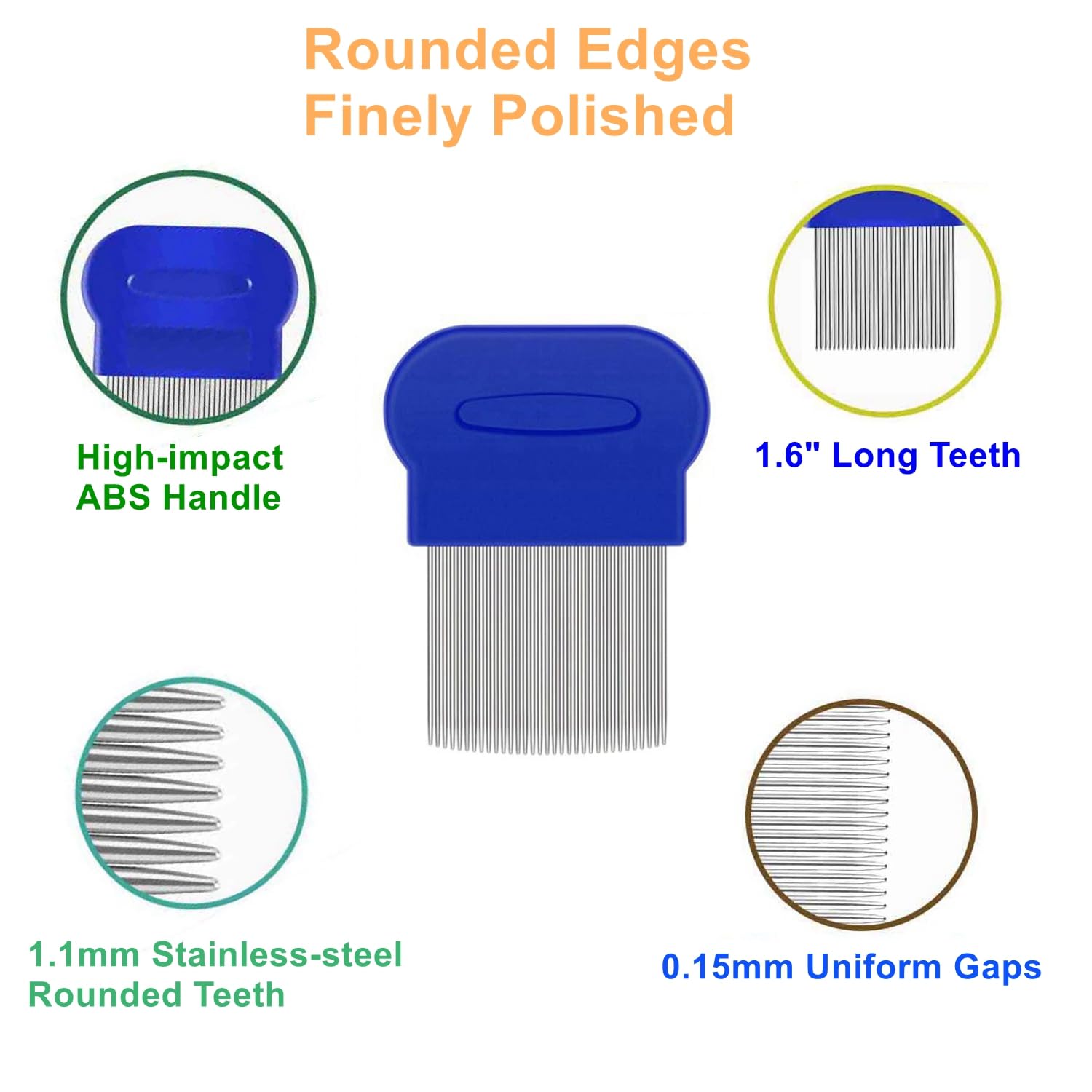 JUWANTU rounded-teeth combs cushion skin while removing loose fur.
