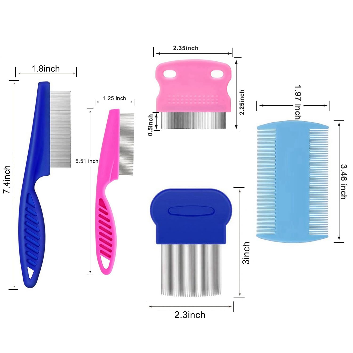 JUWANTU stainless-steel dog and cat combs ready for deep coat cleaning without scratching.