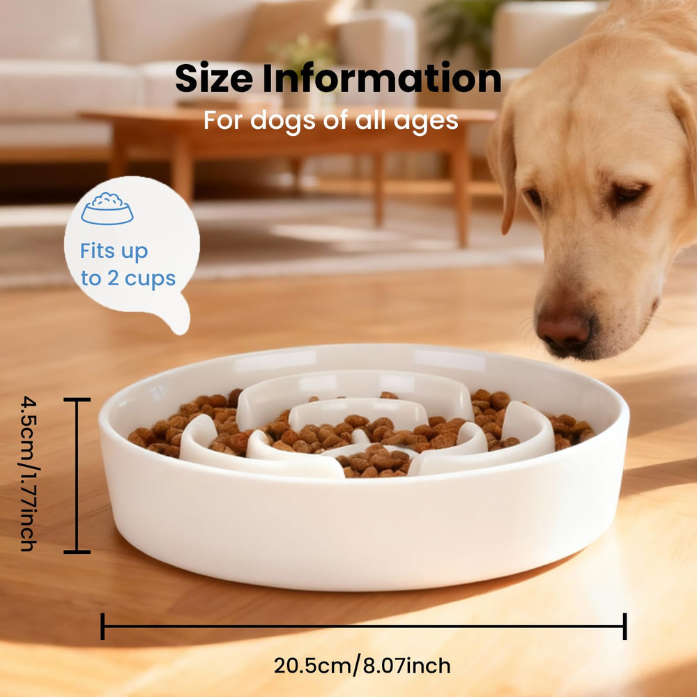 JuWow slow feeder with heavy base reduces sliding during meals.