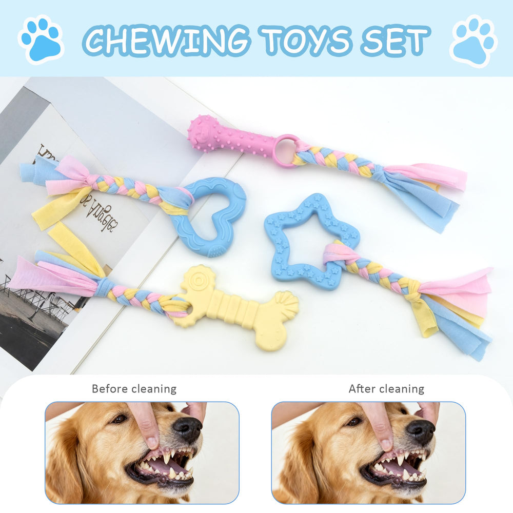 Juxiamal puppy teething toy cotton rope closeup sturdy and washable