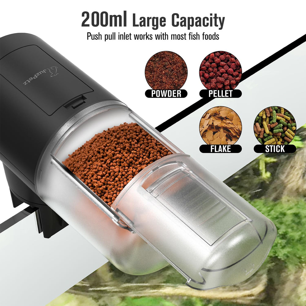 JuzPetz moisture-proof lid protecting dry pellets and reducing clumps