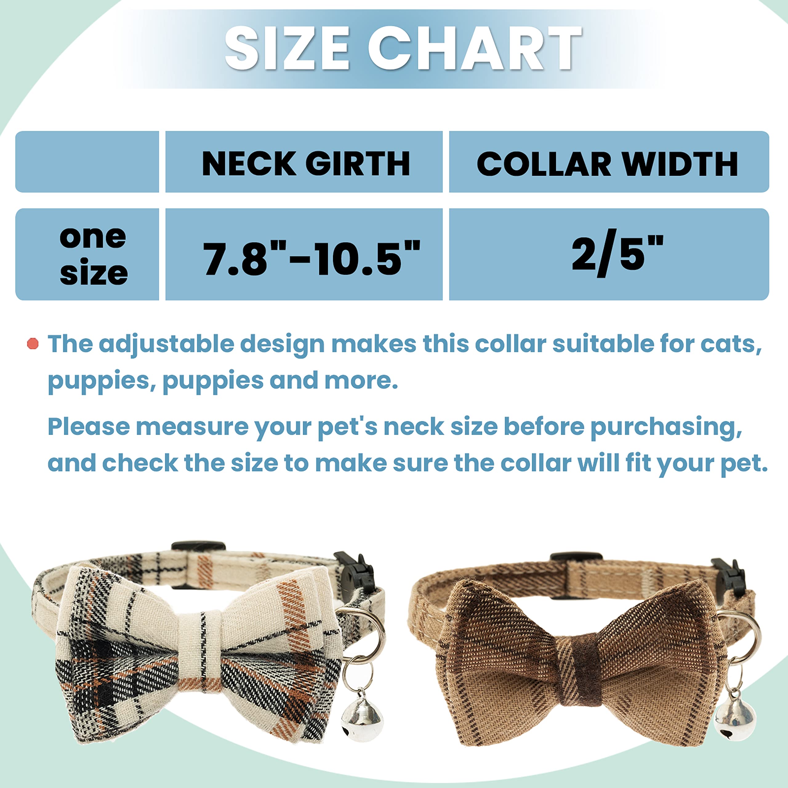 JVVGPET breakaway cat collar brown bow close-up showcases style options