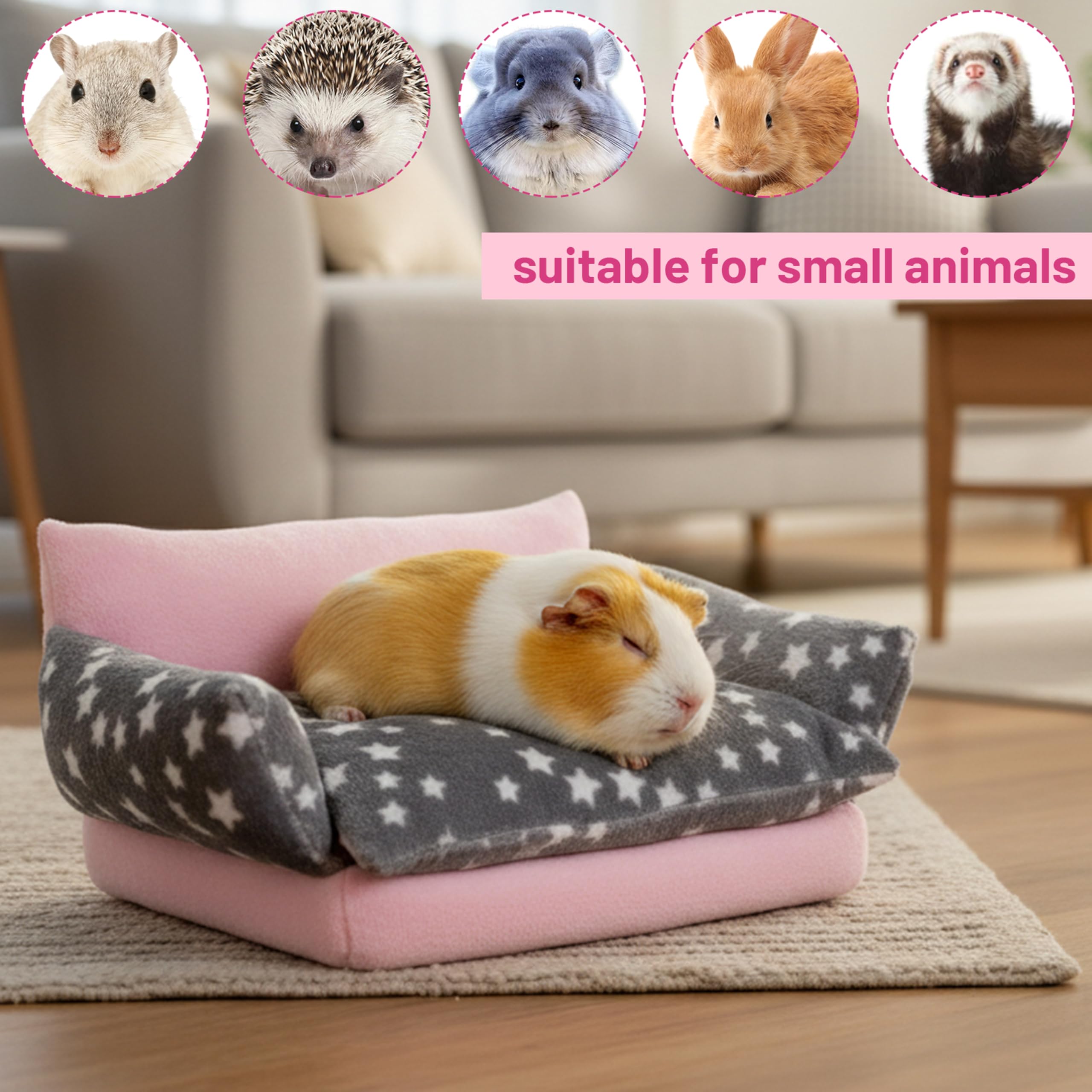 JVVGPET Star-pattern design image adds stylish touch to small animal homes.