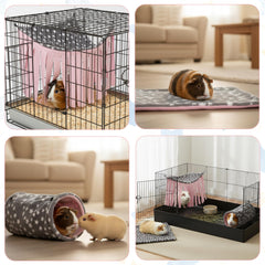 JVVGPET guinea pig corner hideout curtain creates private retreat and security.