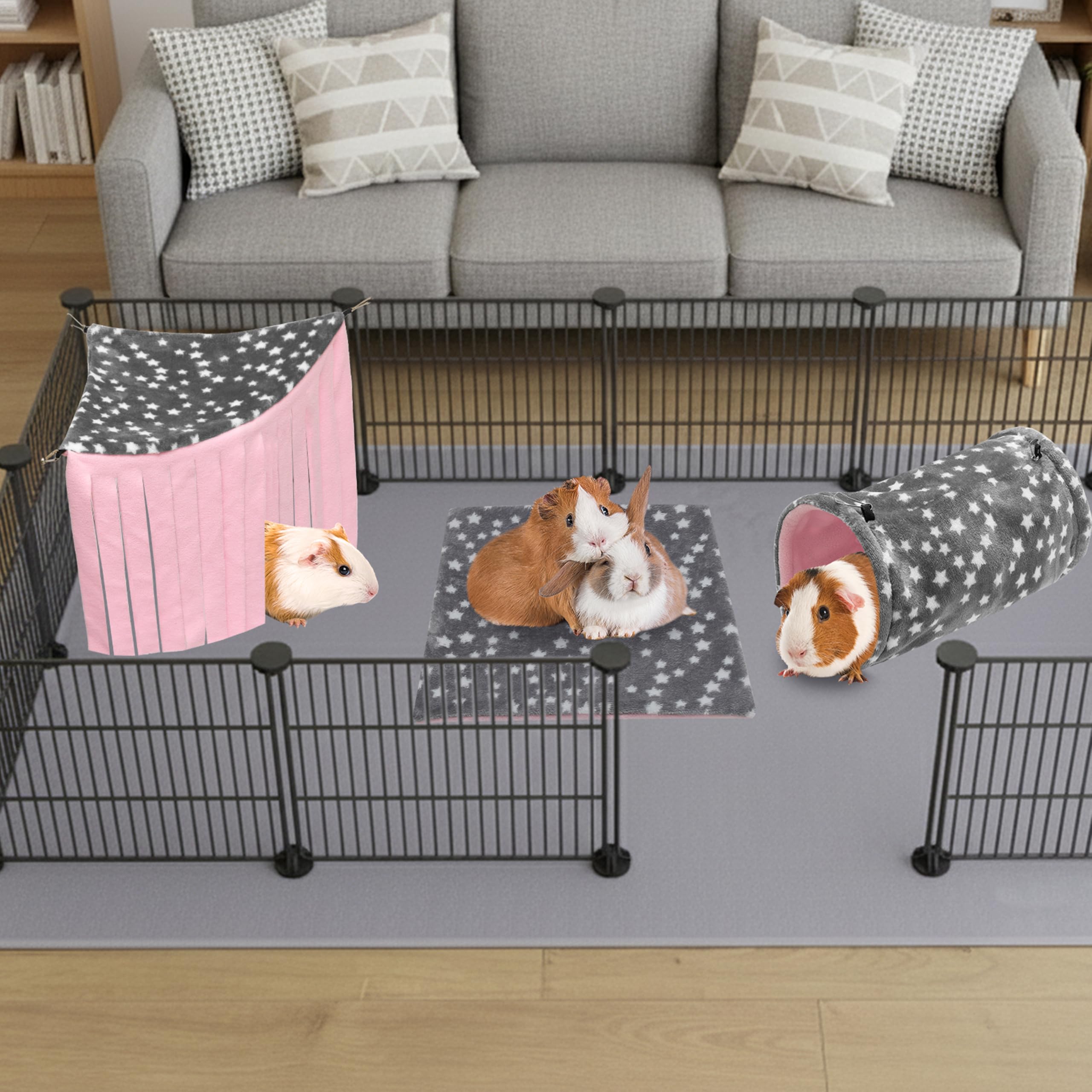 JVVGPET small animal habitat-assembly setup for versatile play and rest.