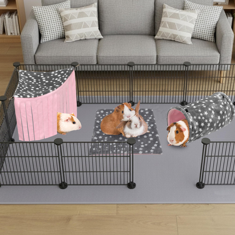 JVVGPET small animal habitat-assembly setup for versatile play and rest.