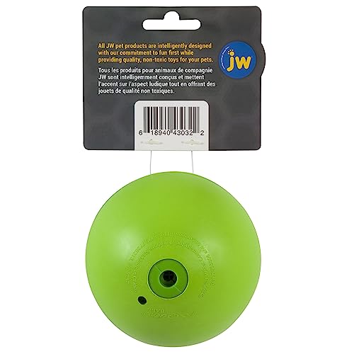 JW Pet iSqueak Ball Large texture closeup shows thick-walled rubber.