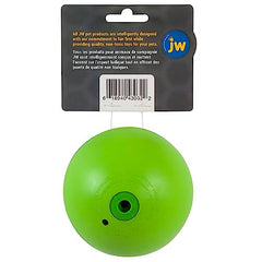 JW Pet iSqueak Ball Large texture closeup shows thick-walled rubber.