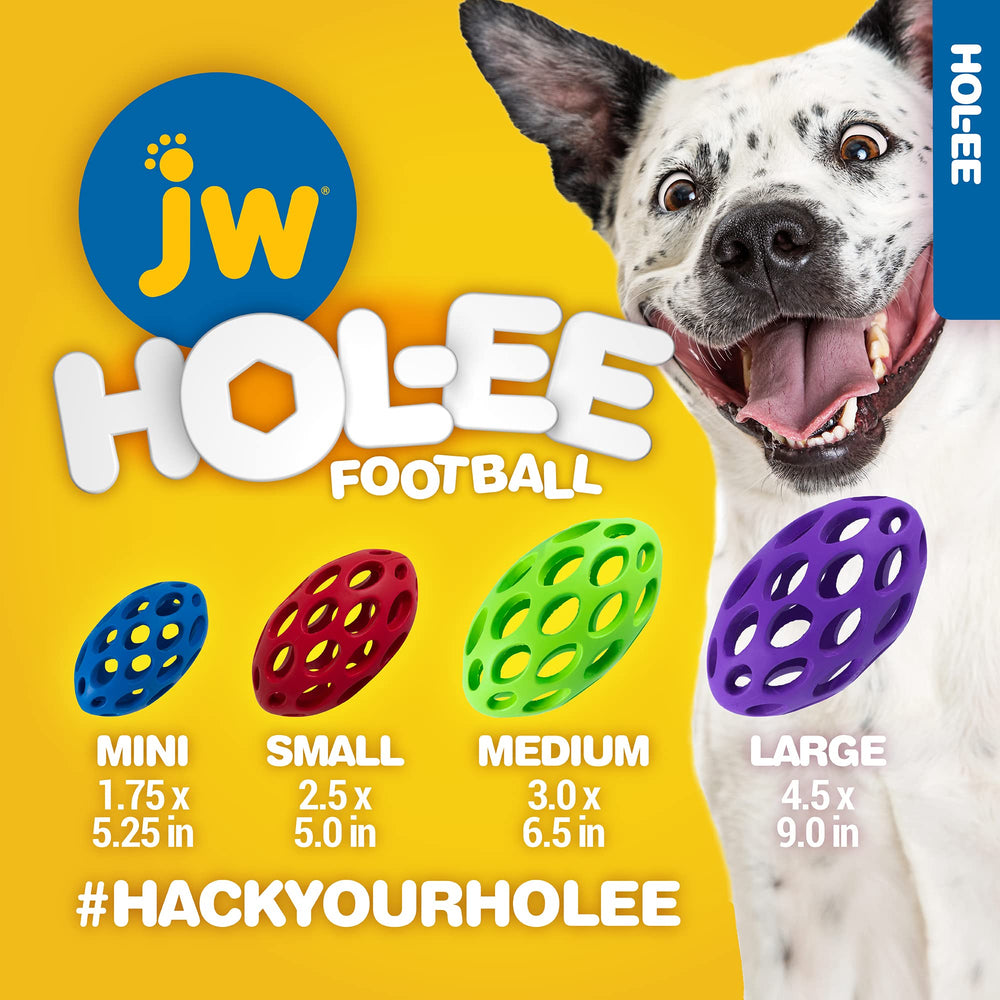JW Hol-ee Football Dog Toy with irregular bounce for indoor outdoor fetch