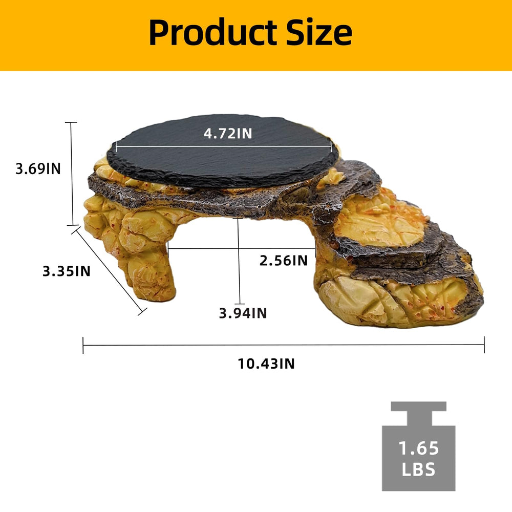 JWIZYOTR Basking Platform with ramp and cave supports basking, hiding, and climbing