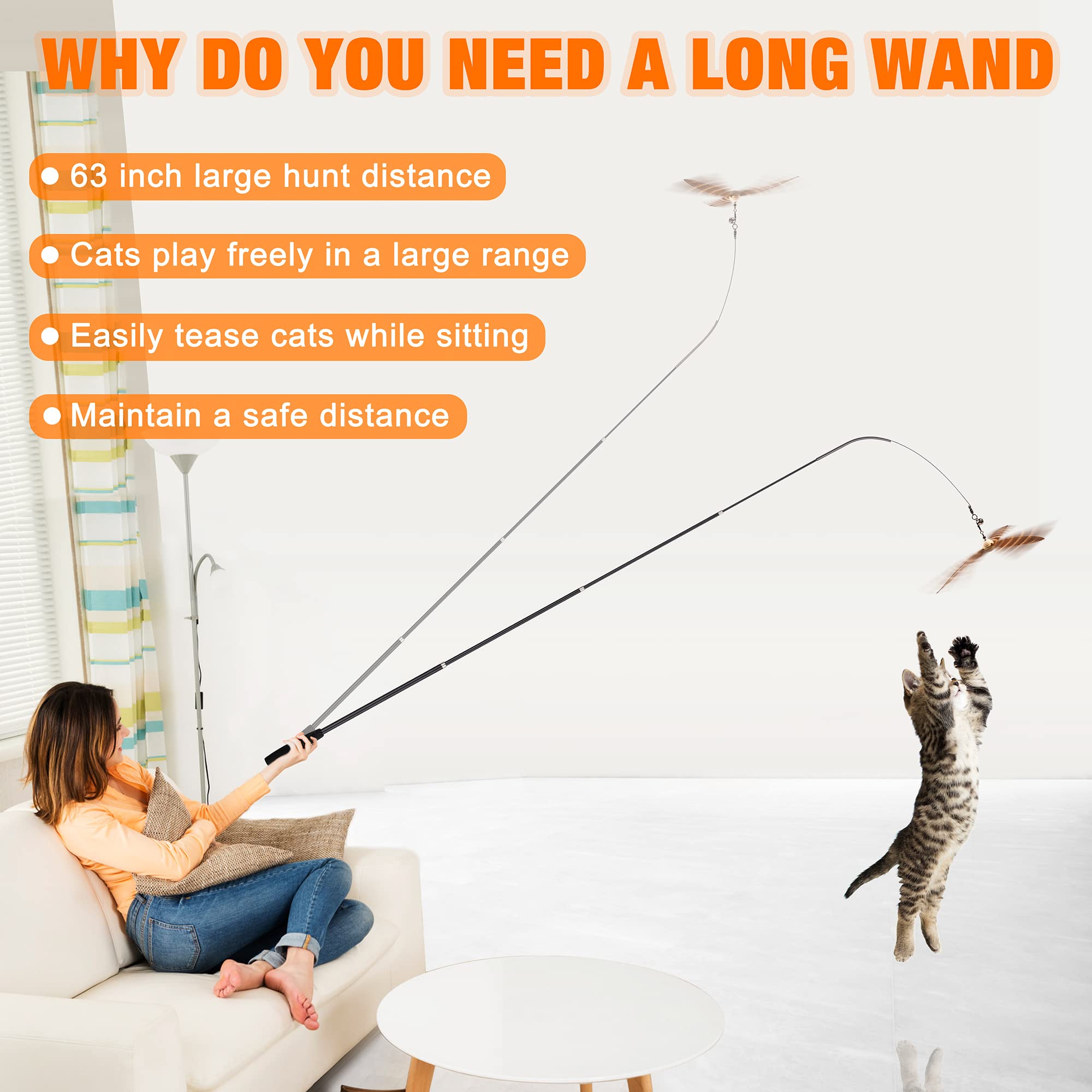 JXFUKAL long pole design enabling wide indoor hunting play