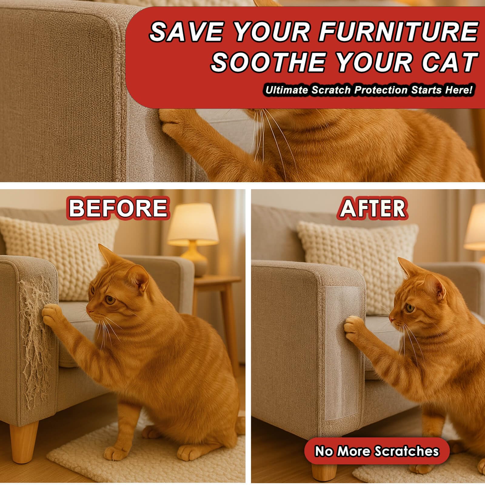 JXSELECT clear tape invisible protection preserves furniture aesthetics.