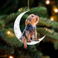 Jxueych dog sit on the moon ornament—a heartfelt memorial keepsake for dog lovers.