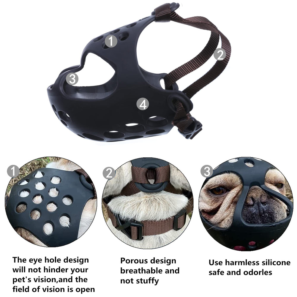 JYHY muzzle with adjustable strap and quick-release buckle for easy fitting.