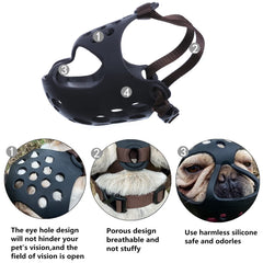JYHY muzzle with adjustable strap and quick-release buckle for easy fitting.
