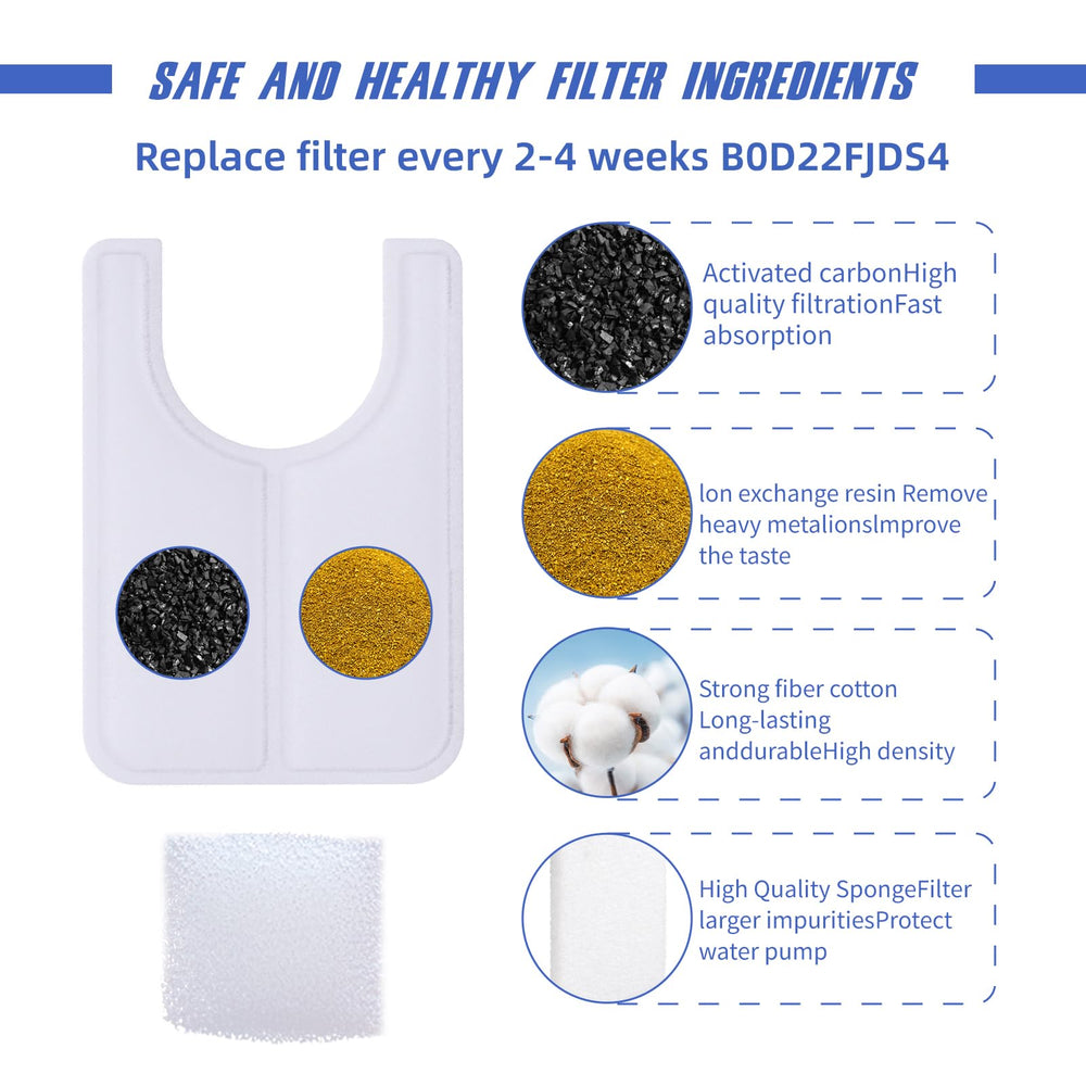 Jzla pro ceramic cat water fountain filter tray 3-layer design emphasizes impurity removal and clean water