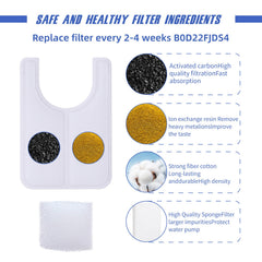 Jzla pro ceramic cat water fountain filter tray 3-layer design emphasizes impurity removal and clean water
