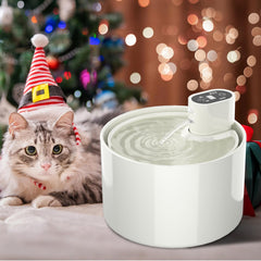 Jzla Pro ceramic cat water fountain side view with sleek profile
