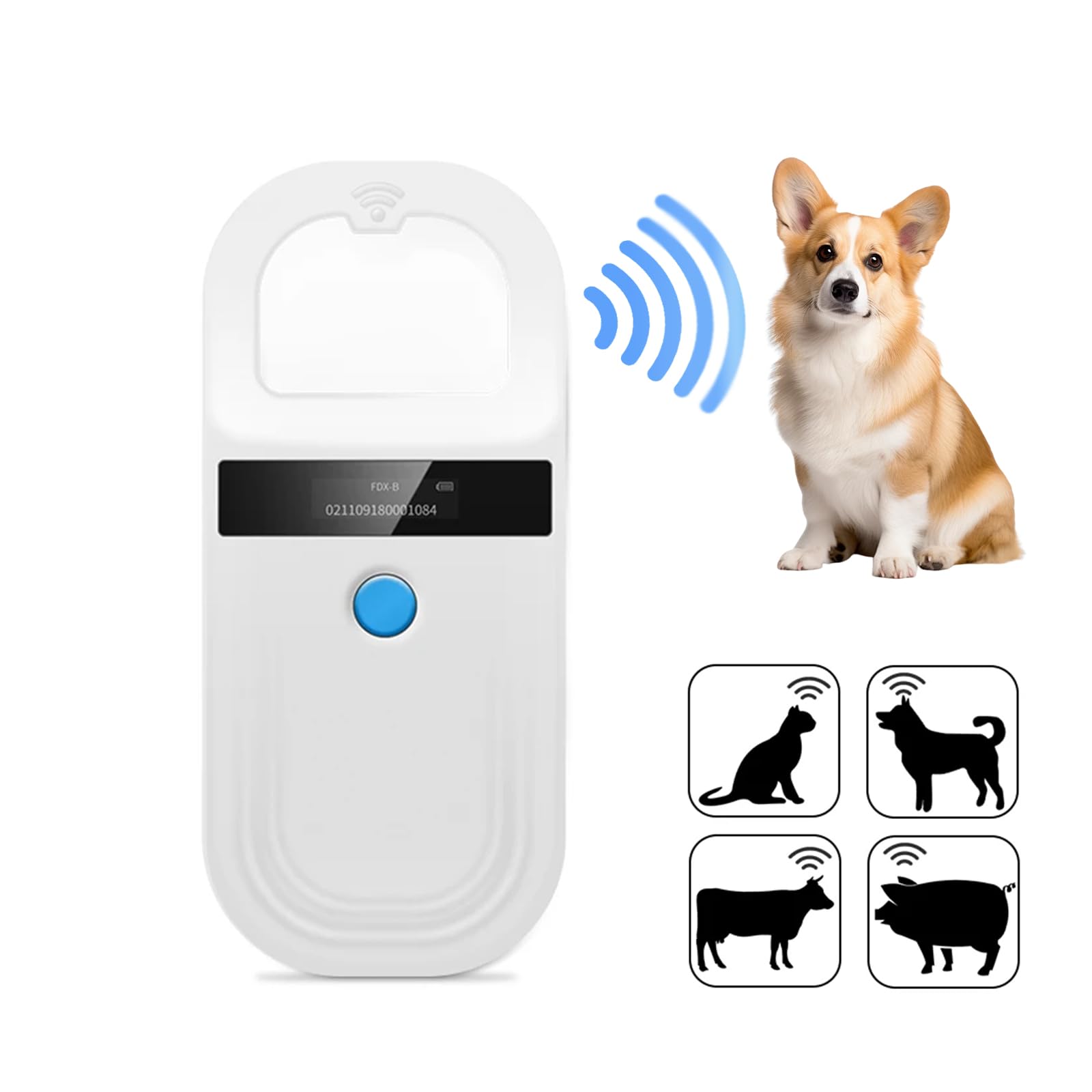 JZLHGOFYTD pet microchip scanner front view for quick animal ID checks