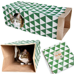 JZMYXA cat paper bag tunnel toy opened for quick play sessions.