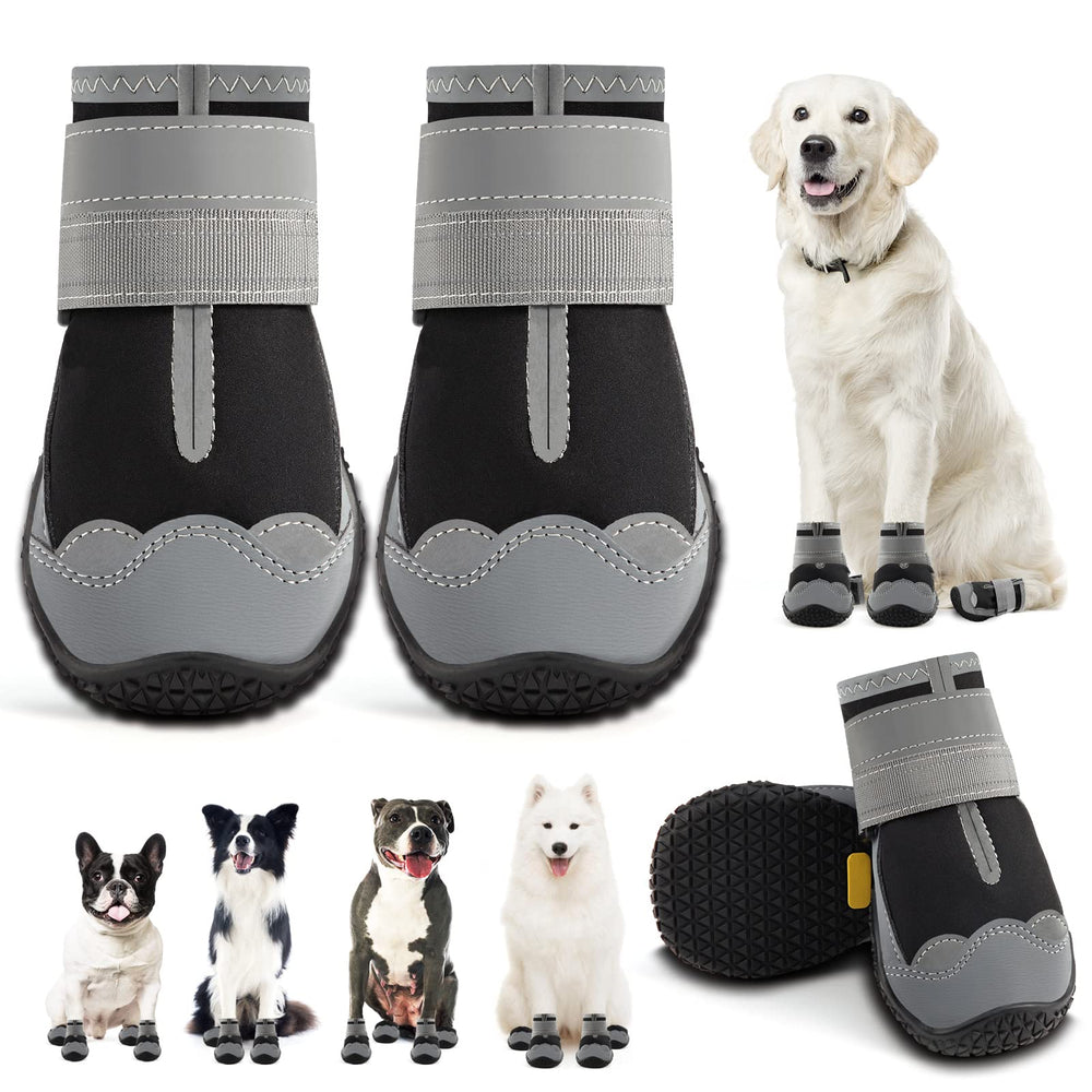JZXOIVA size 8 dog shoes on paw showing secure fit and protection