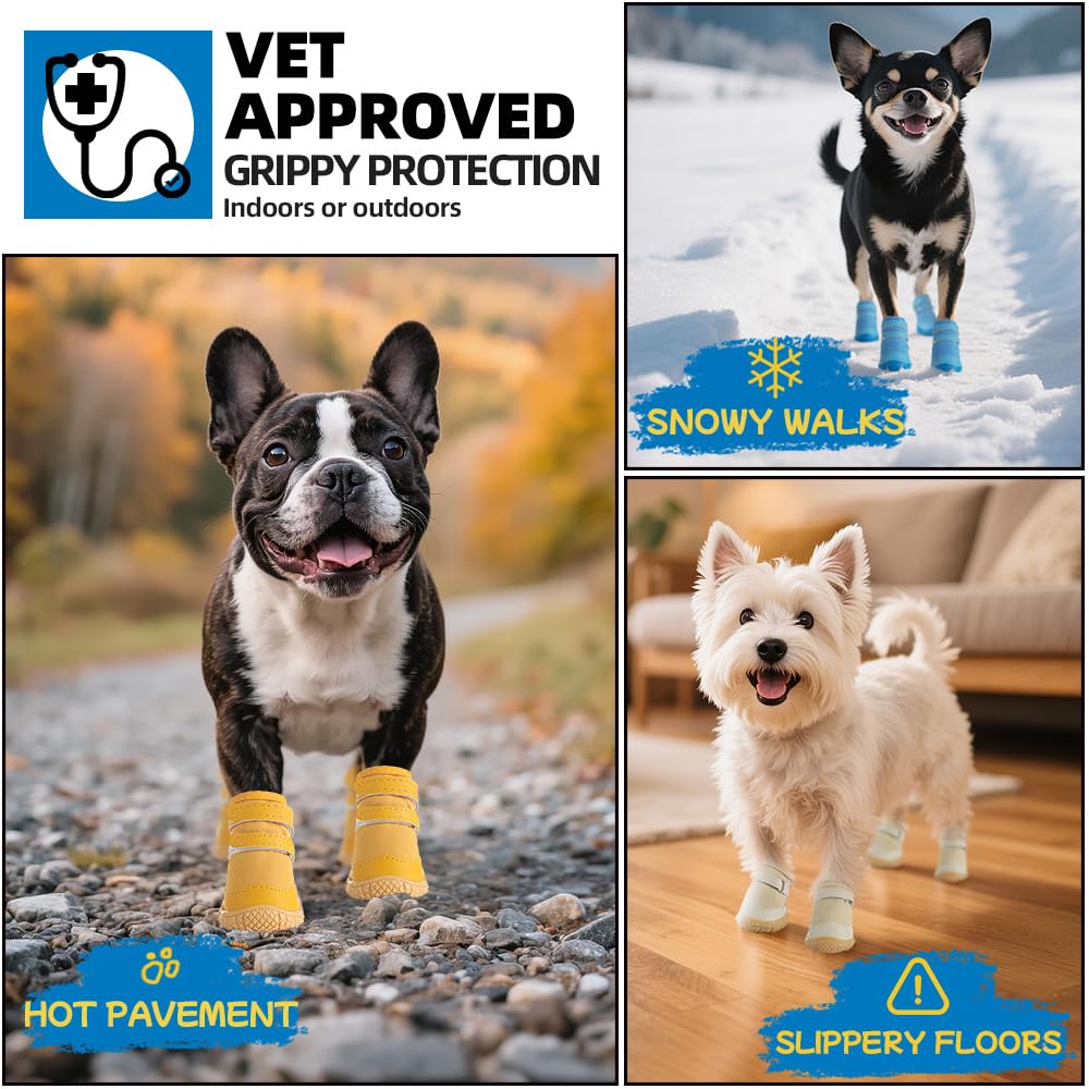 JZXOIVA dog shoes size 1 pack contains four protective booties for outdoor safety.
