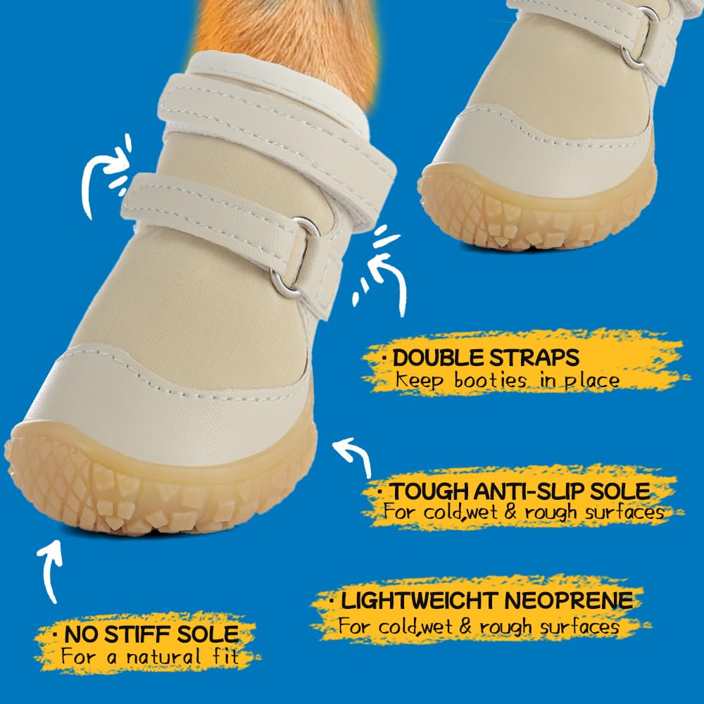 JZXOIVA dog shoes size 1 sole-detail highlights rugged anti-slip sole for hardwood floors.