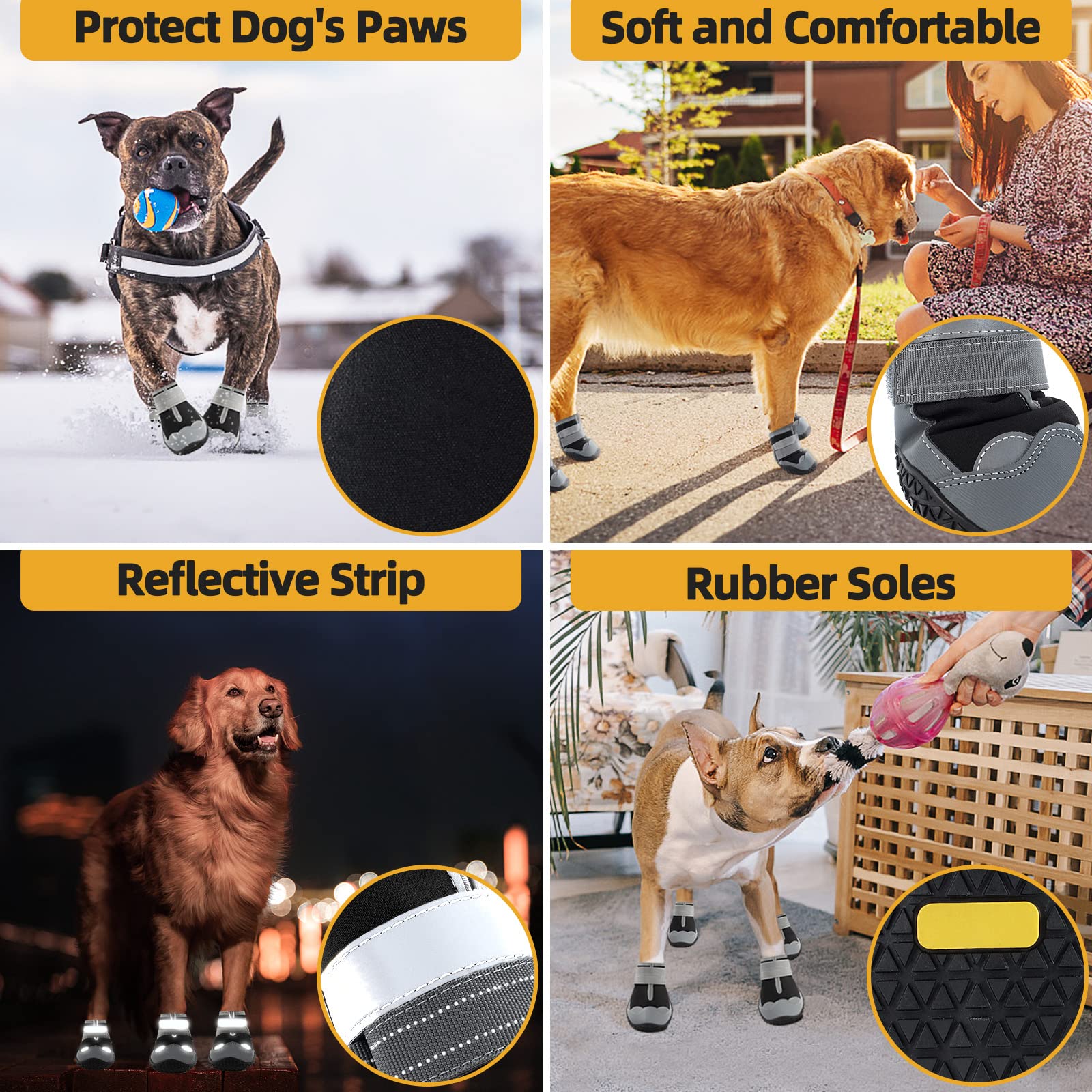 JZXOIVA waterproof dog shoes resist rain and puddles