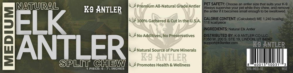 K-9 Antler Co split elk-antler shows marrow for added natural flavor.