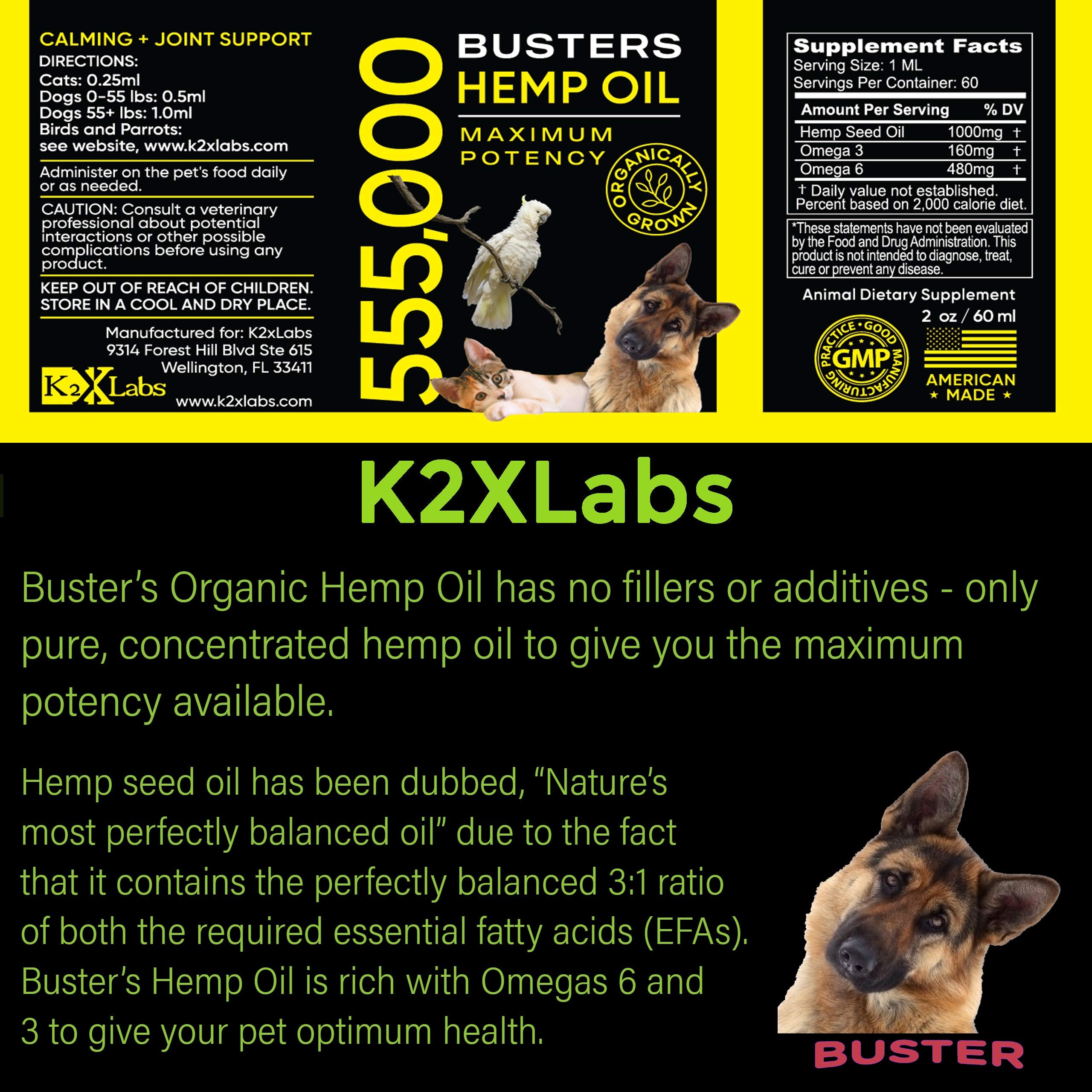 K2xLabs Buster omega balance 3-6-9 illustrates healthier joints and nourishment.