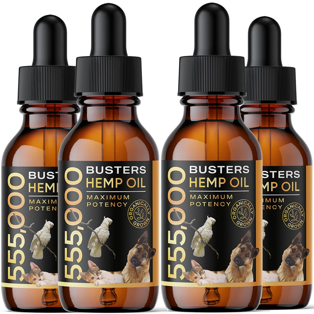 K2xLabs Buster's hemp oil dog bottle 60ml for joint support and calming.