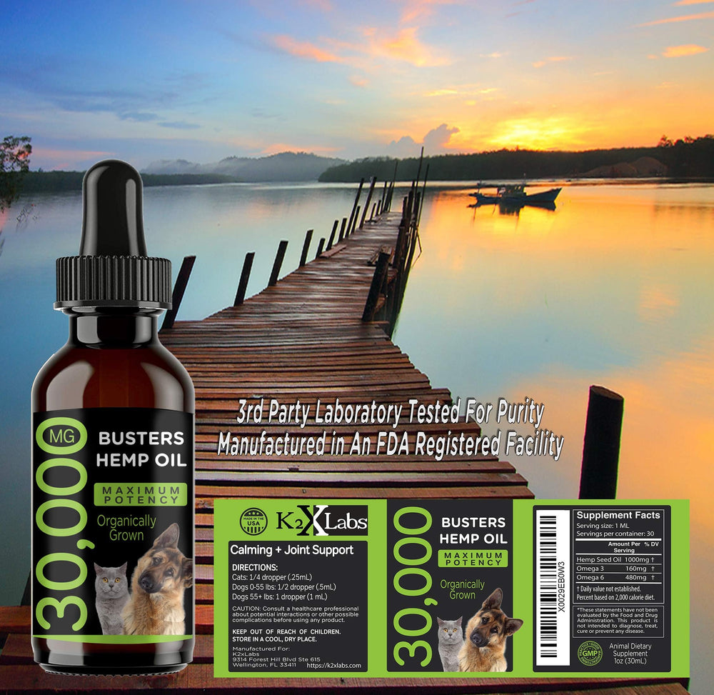 K2xLabs Busters hemp oil dropper enables precise dosing for pets