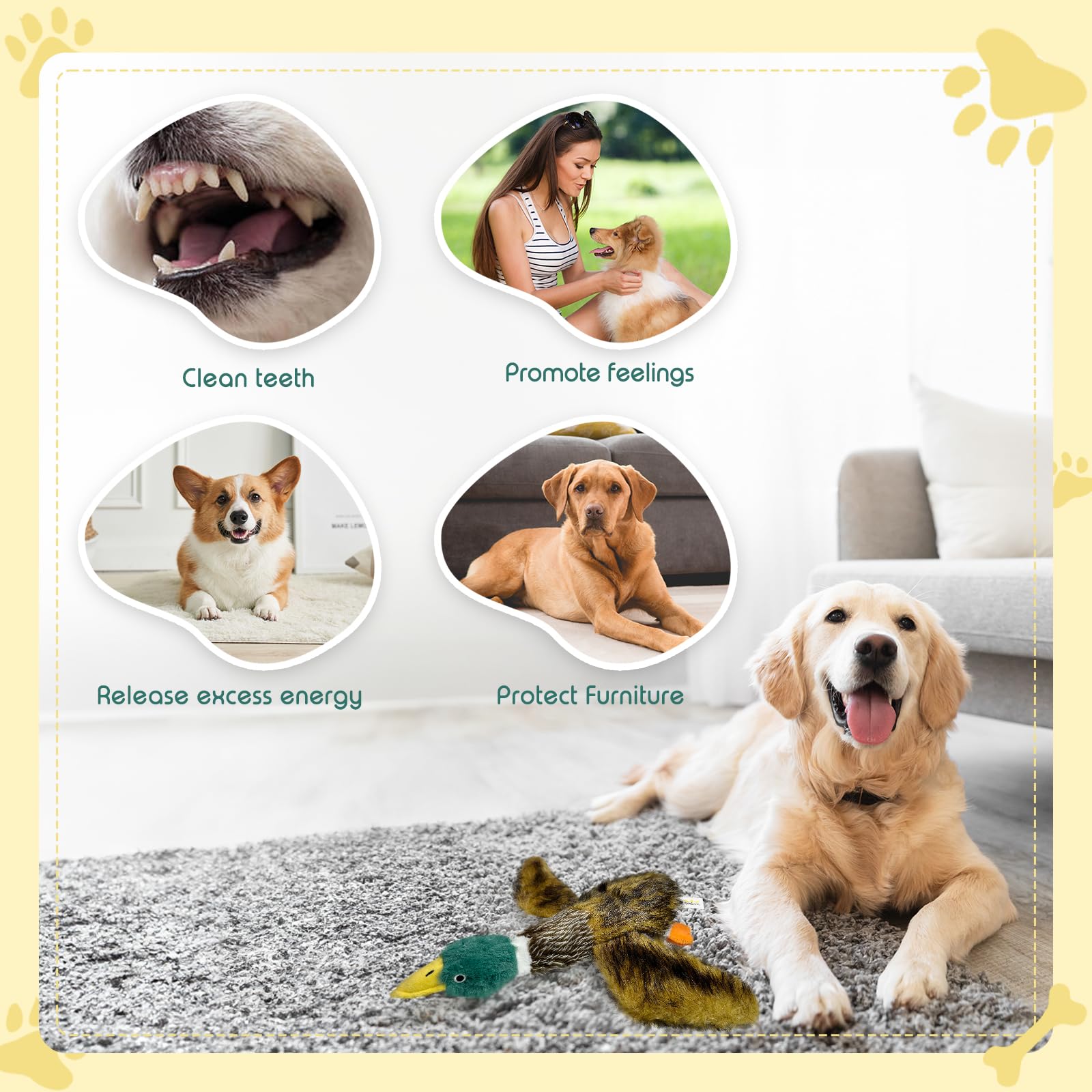 k8PurrDog durable-stitching duck toy withstands rough play