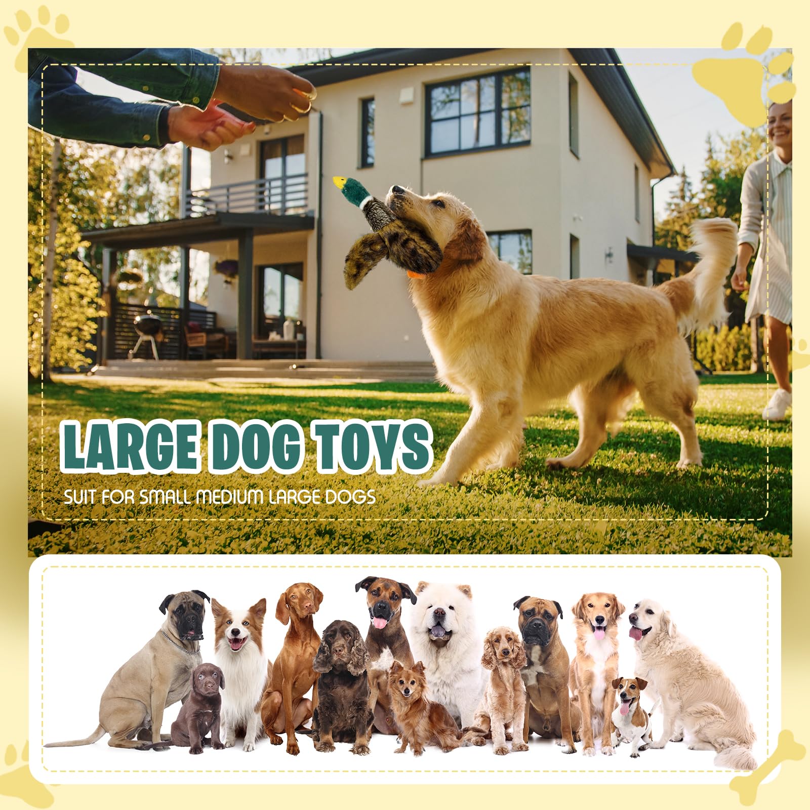 k8PurrDog soft-body duck toy comforts dogs during cuddles