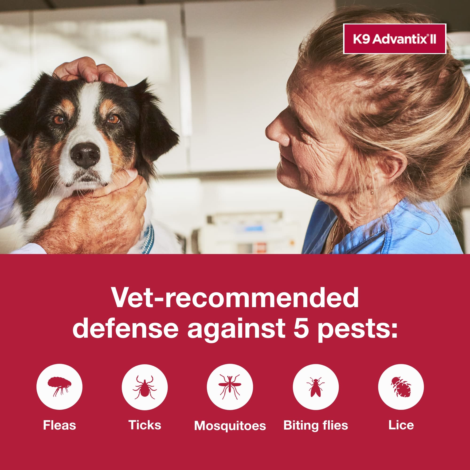 K9 Advantix II Large Dog remains waterproof 24 hours after application.