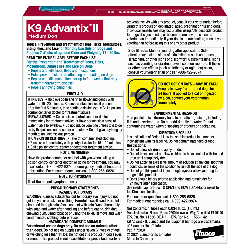 K9 Advantix II back-of-neck application provides a simple monthly care routine.