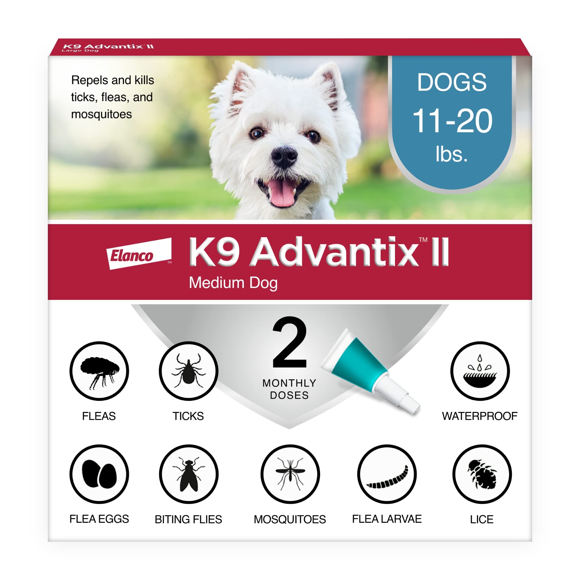 K9 Advantix II box for medium dogs provides easy pest protection.