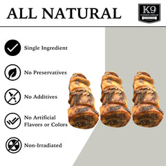 K9 Connoisseur beef marrow bones small pack side view showing compact size