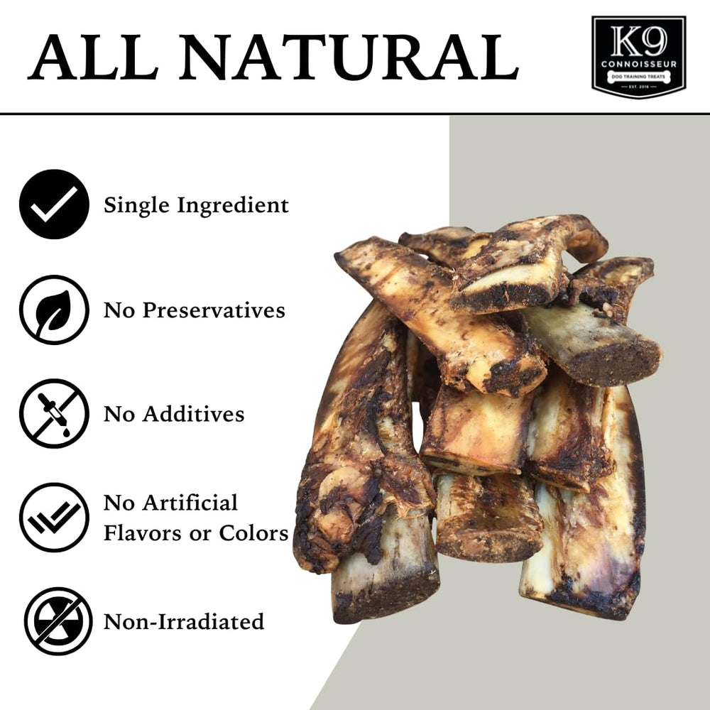 K9 Connoisseur close-up of beef marrow rib bone highlights real marrow flavor