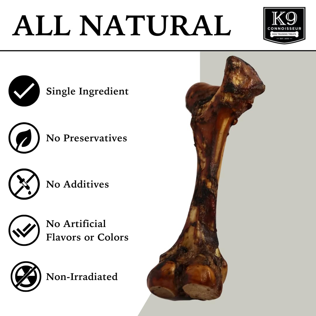 K9 Connoisseur Goliath bone close up shows mammoth marrow filling for satisfying chews