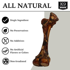 K9 Connoisseur Goliath bone close up shows mammoth marrow filling for satisfying chews
