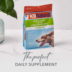 K9 Natural packaging freeze dried topper 2oz packaging convenient for travel