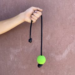 K9 Ops Moki Tug ball closeup texture shows durable rubber feel.