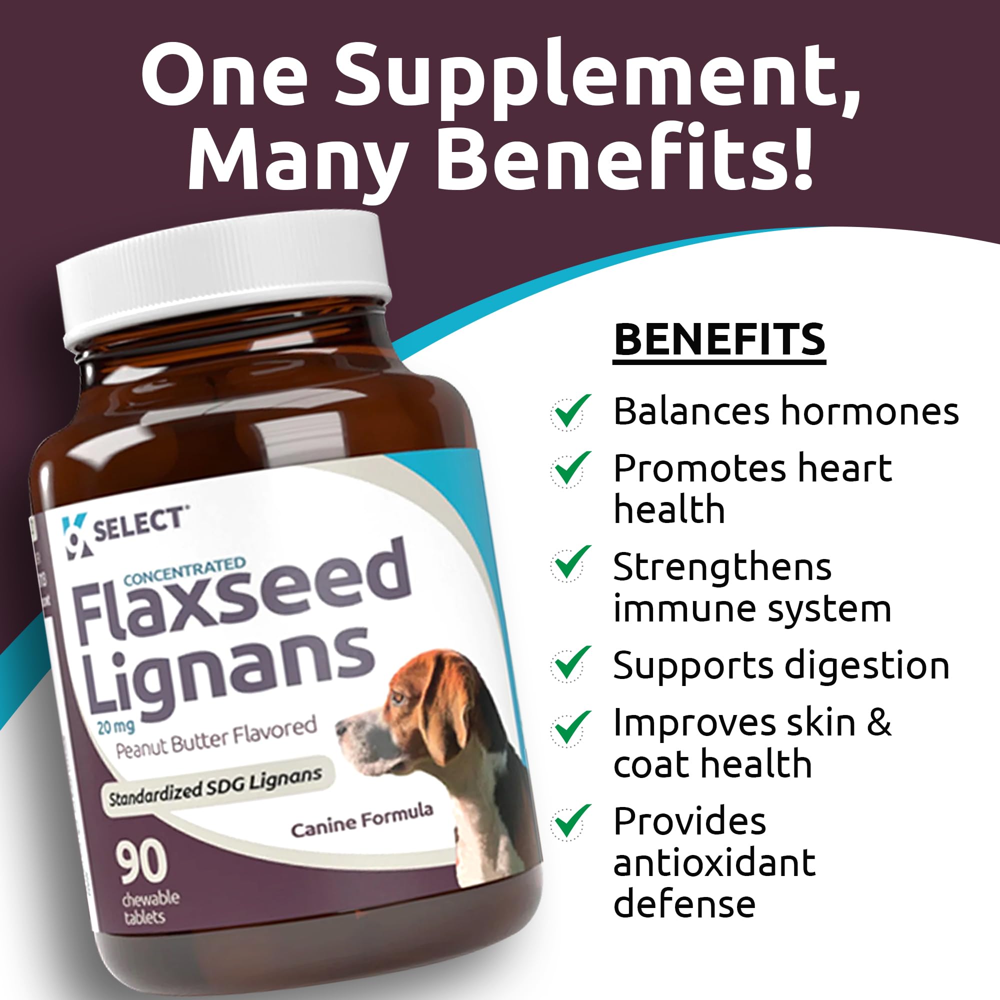 K9 Select coat-skin-nourishment flaxseed promotes skin and coat vitality