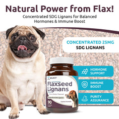 K9 Select concentrated-sdg-20mg-lignan tablet highlighting high lignan content