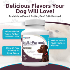 K9 Select Multi-Formula label nutrition facts: clear ingredients for confident daily feeding.