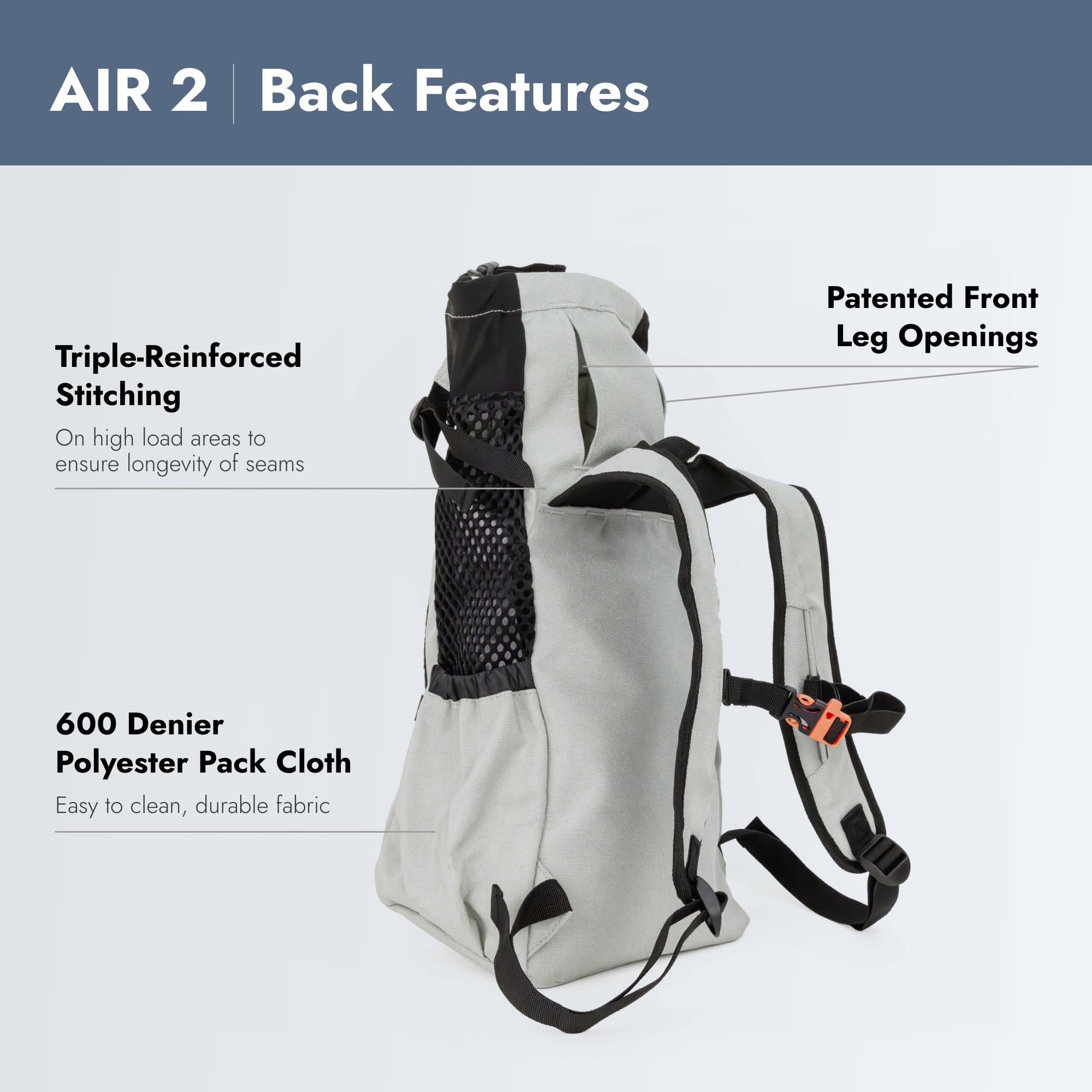 K9 Sport Sack Air 2 collar enclosure detail secures fit during daily adventures.